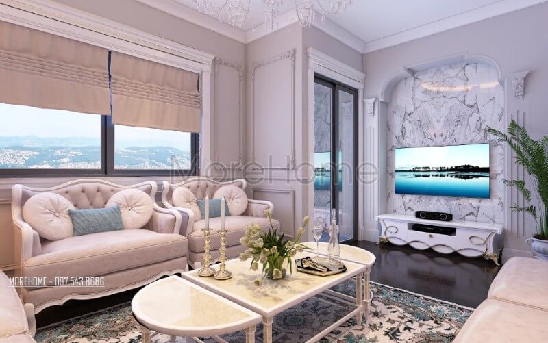 Thiết kế nội thất chung cư Ruby Tower sang trọng phong cách tân cổ điển Nội thất chung cư tân cổ điển đẹp