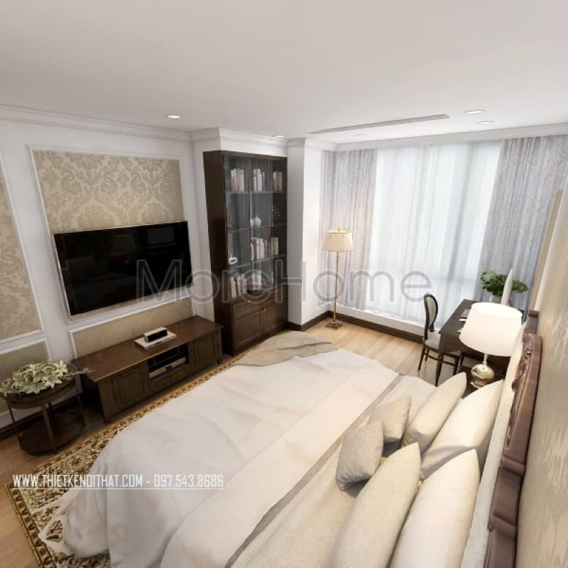 Thiết kế nội thất phòng ngủ chung cư ấn tượng Nội thất chung cư tân cổ điển đẹp